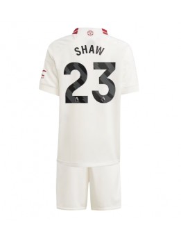 Manchester United Luke Shaw #23 Dječji Rezervni Dres kompleti 2023-24 Kratak Rukavima (+ kratke hlače)
